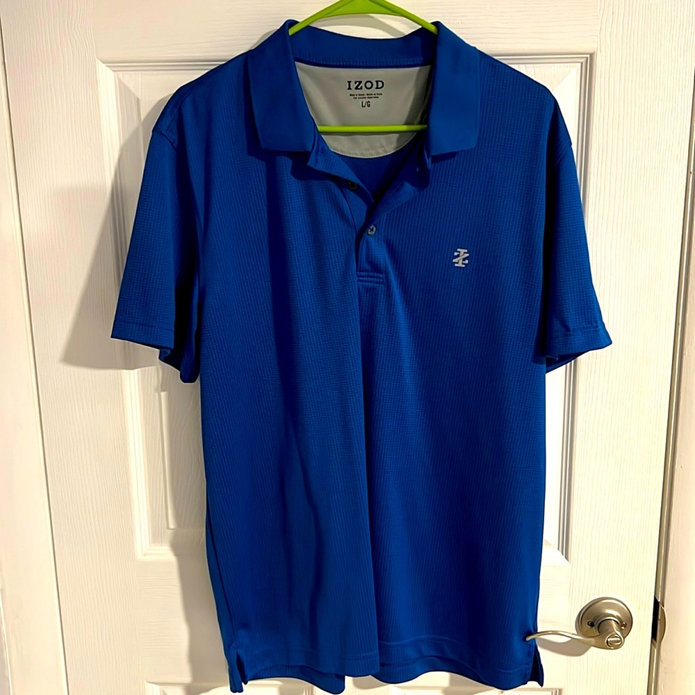 Men’s Polo, IZOD, Size Large, Blue